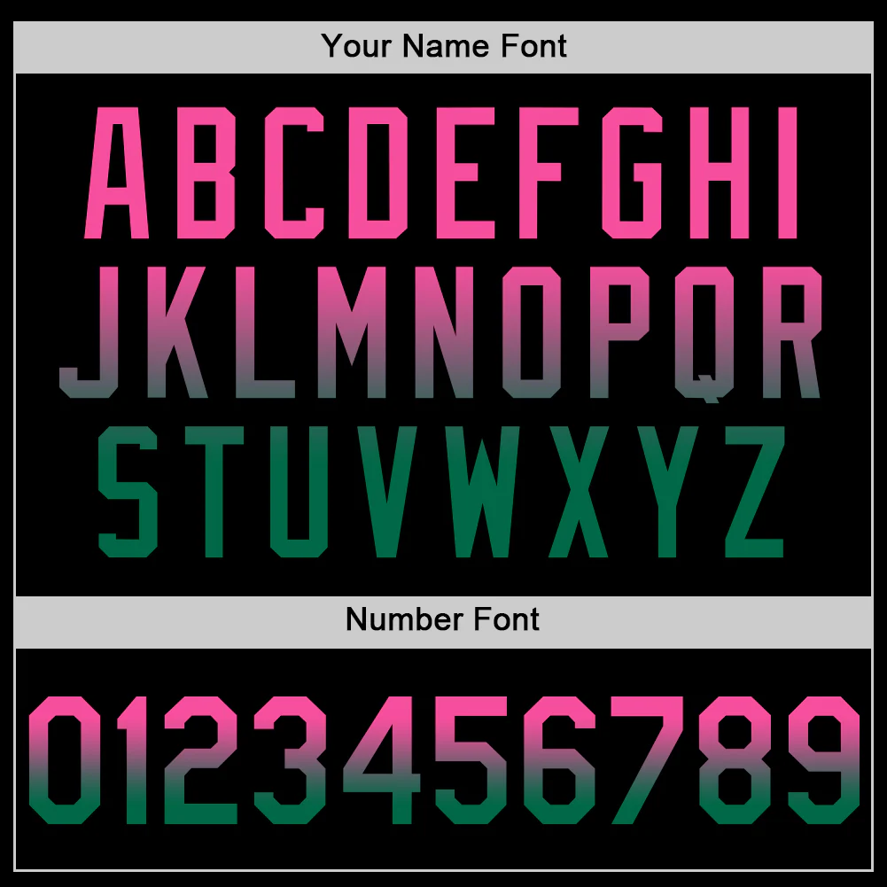 Custom Black Pink-Kelly Green Authentic Fade Fashion Baseball Jersey - Image 5