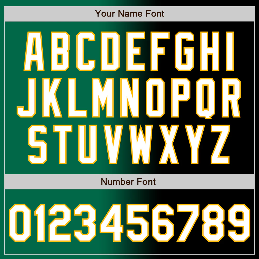 Custom Black White Kelly Green-Gold Authentic Gradient Fashion Baseball Jersey - Image 5