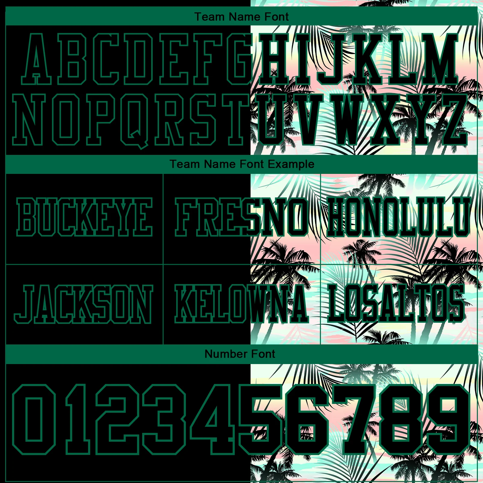 Custom Black Kelly Green 3D Pattern Tropical Hawaii Palm Leaves Authentic Football Jersey - Image 4