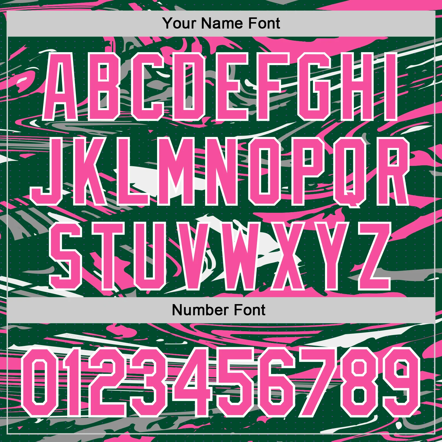 Custom Figure Pink Kelly Green-White Fluid Pattern Bomber Full-Snap Varsity Letterman Hoodie Jacket - Image 6
