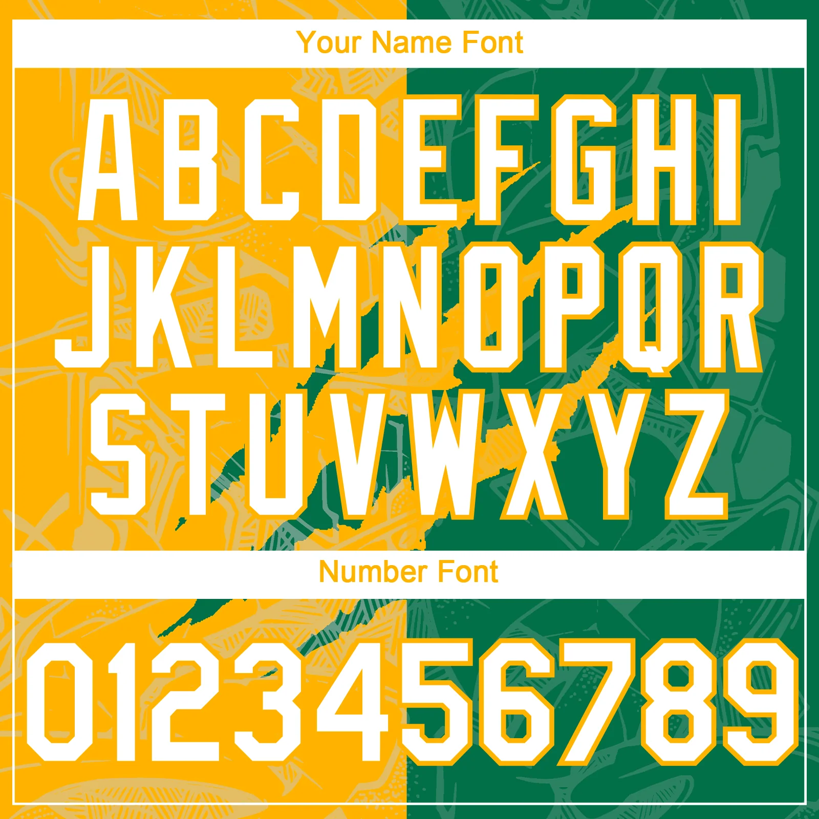 Custom Graffiti Pattern White Kelly Green-Gold 3D Scratch Authentic Baseball Jersey - Image 5