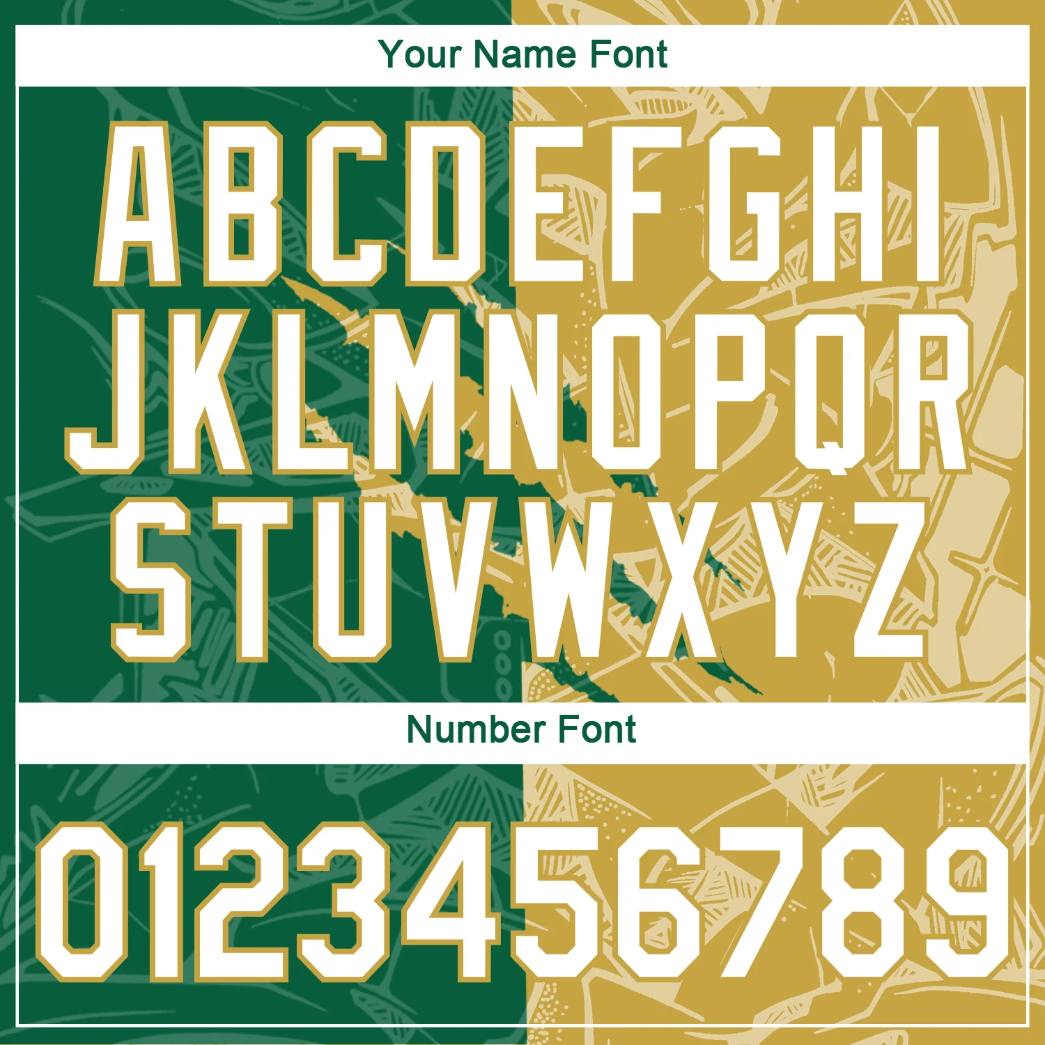 Custom Graffiti Pattern White Kelly Green-Old Gold Scratch 3D Performance T-Shirt - Image 4