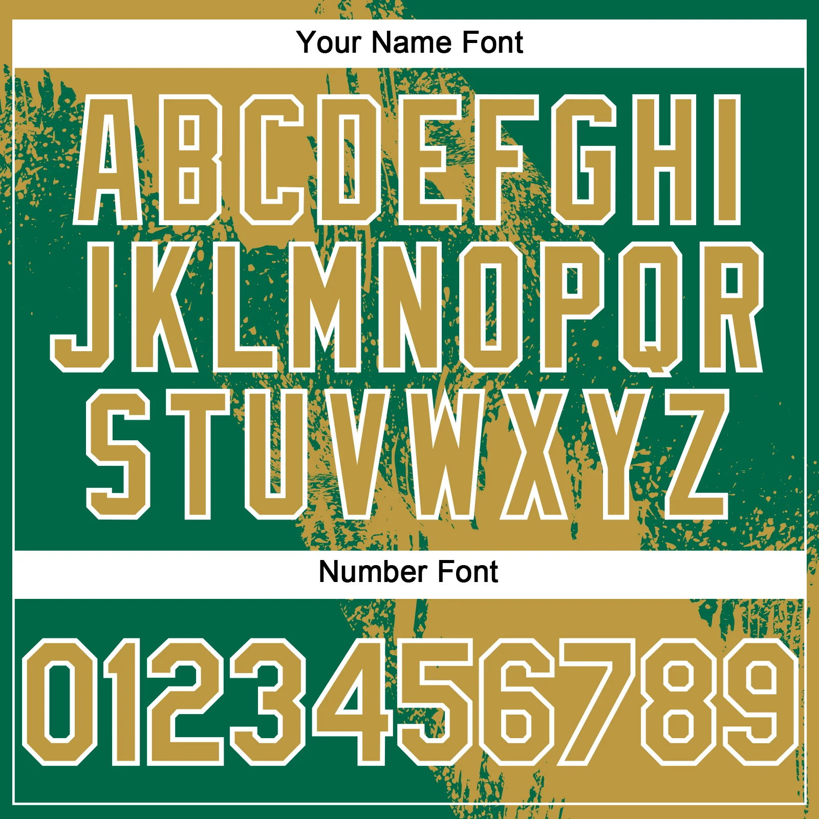 Custom Old Gold Kelly Green-White 3D Pattern Abstract Brush Stroke Two-Button Unisex Softball Jersey - Image 5