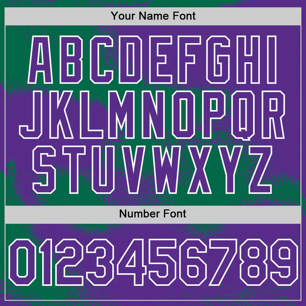 Custom Purple Kelly Green-White Abstract Color Blocks Fragment Pattern Bomber Full-Snap Varsity Letterman Hoodie Jacket - Image 6