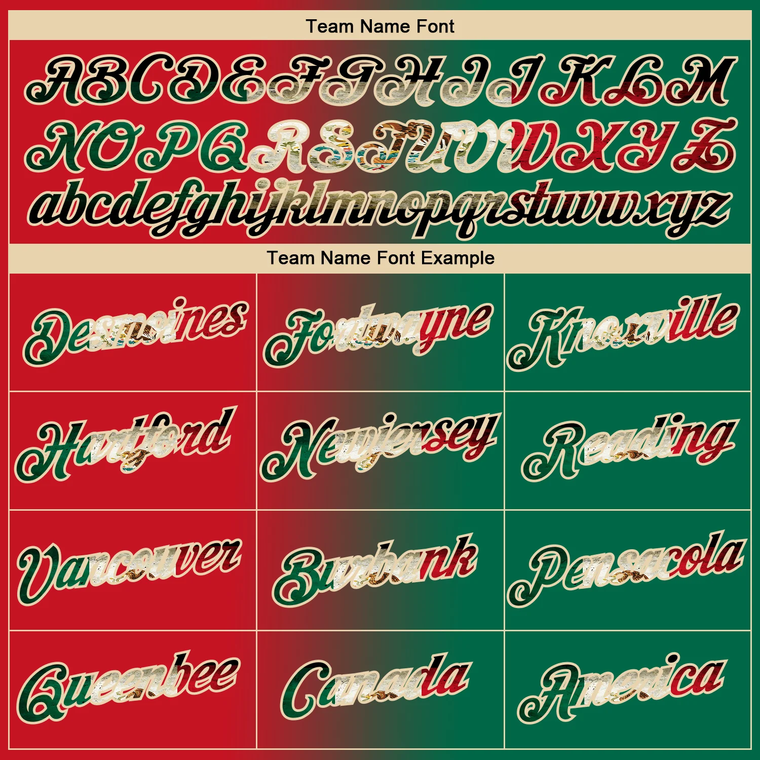 Custom Red Vintage Mexican Flag Kelly Green-City Cream Gradient Fashion Performance T-Shirt - Image 3