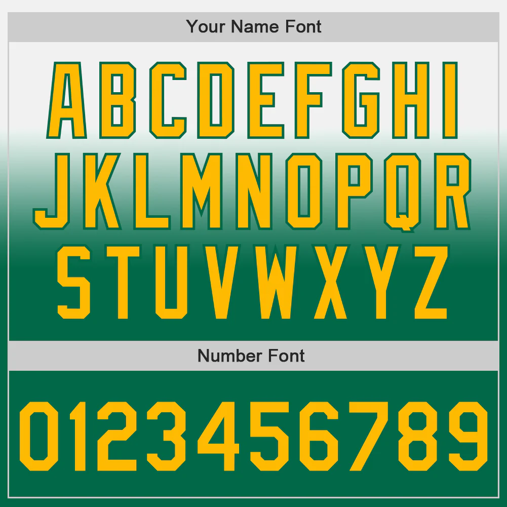 Custom White Gold-Kelly Green Authentic Fade Fashion Baseball Jersey - Image 5