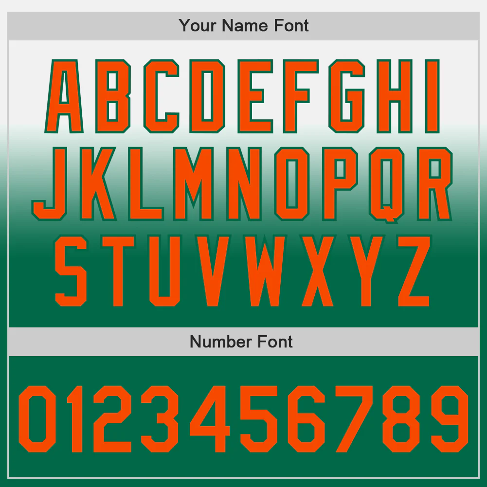 Custom White Orange-Kelly Green Authentic Fade Fashion Baseball Jersey - Image 5