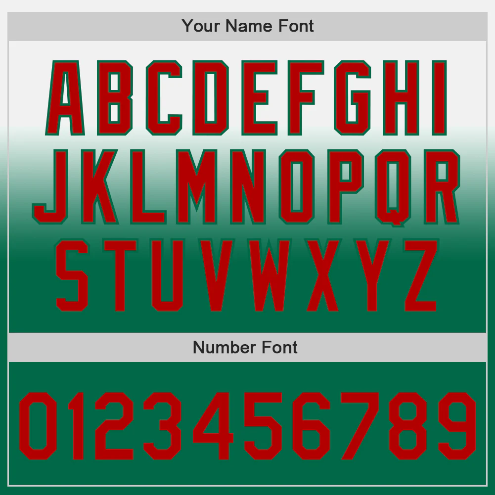 Custom White Red-Kelly Green Authentic Fade Fashion Baseball Jersey - Image 5