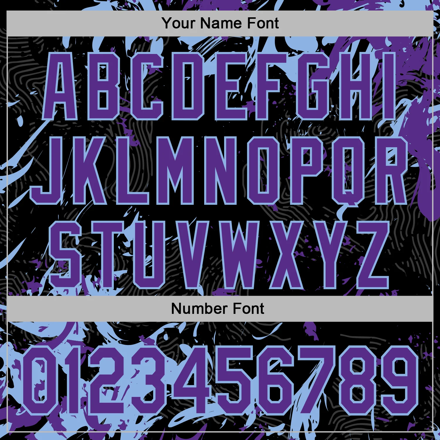 Custom Stitched Black Purple-Light Blue Splash Sports Pullover Sweatshirt Hoodie - Image 6