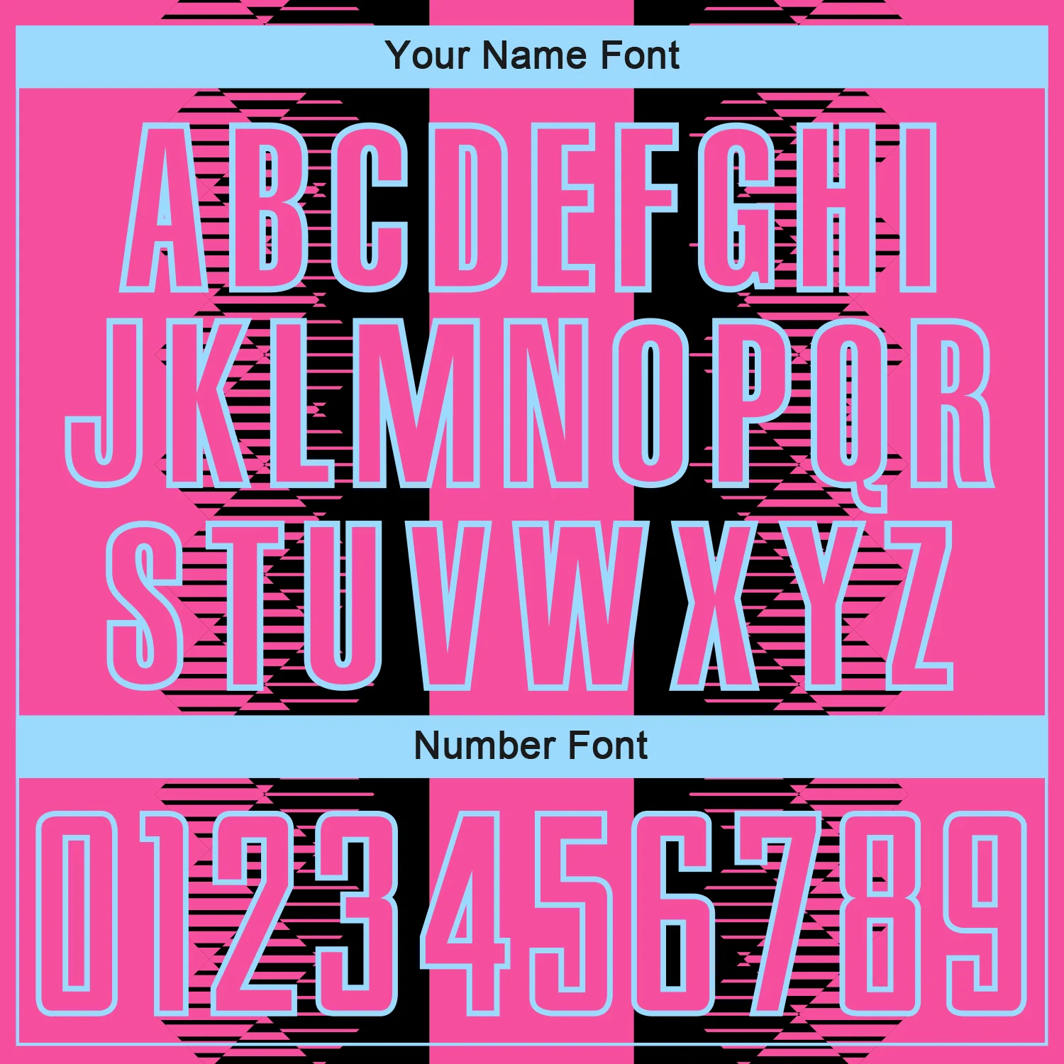 Custom Black Pink-Light Blue Zigzag Diamond Stripe Sports Sublimation Soccer Uniform Jersey - Image 6