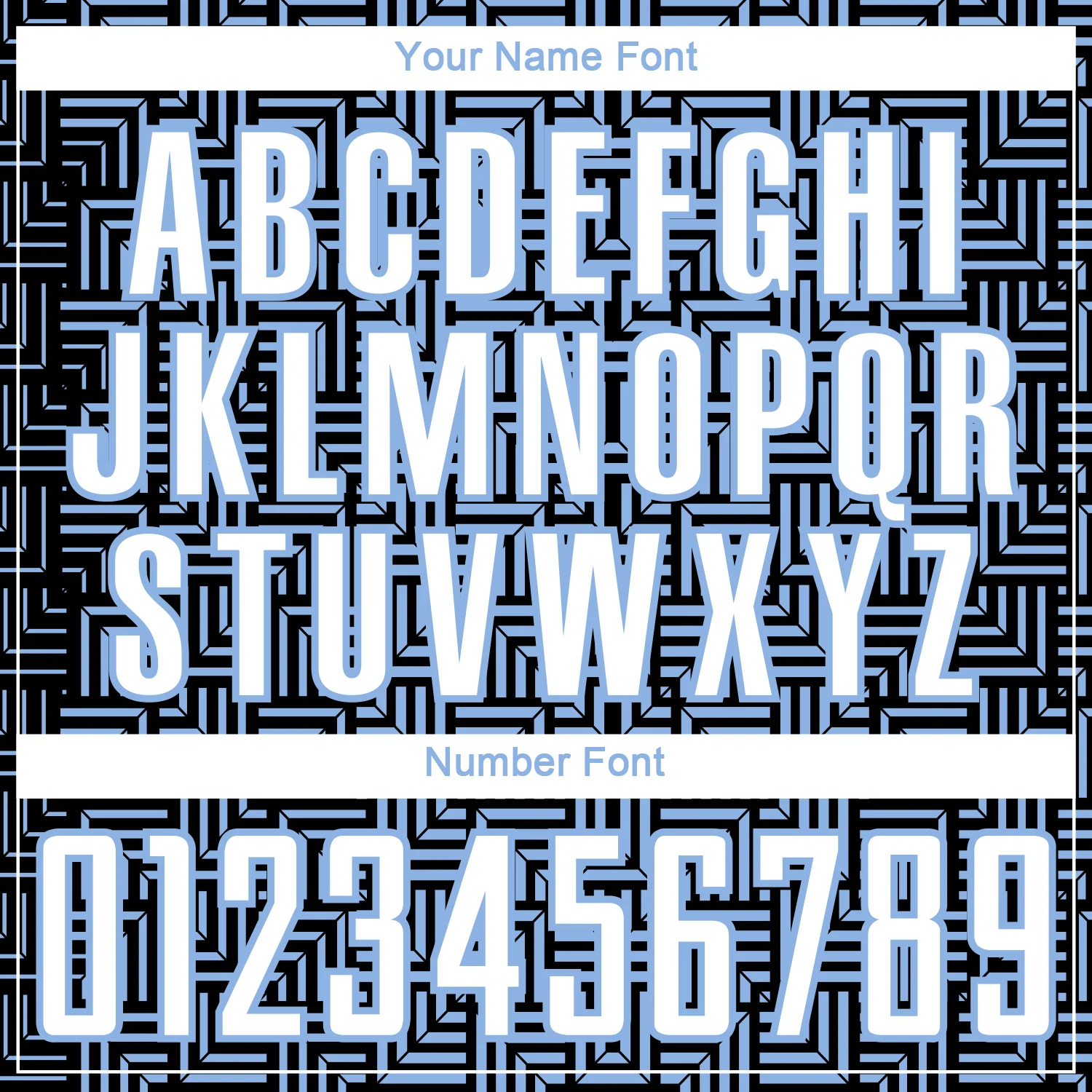 Custom Black White-Light Blue Geometric Maze Interlocking Square Sports Sublimation Soccer Uniform Jersey - Image 6