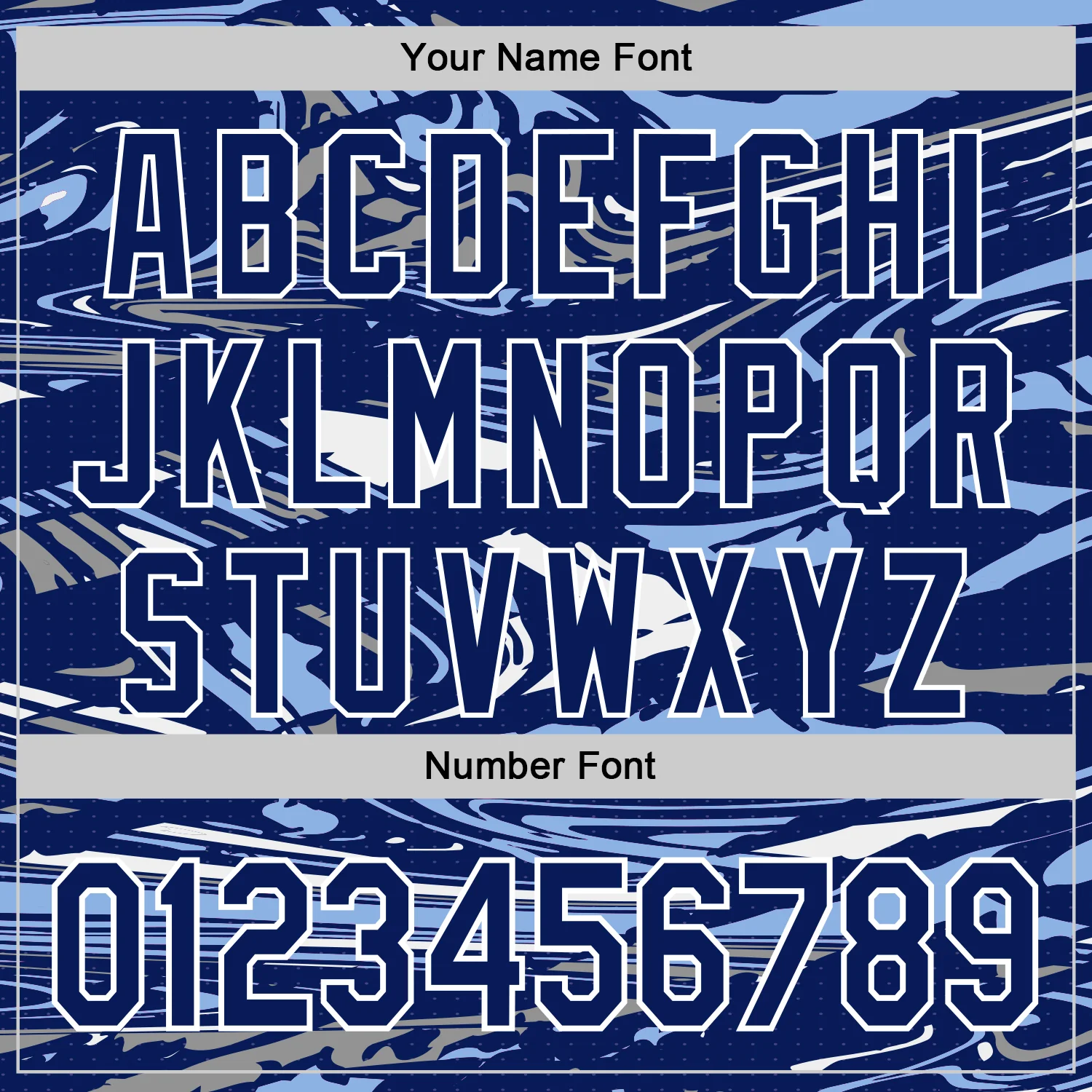 Custom Figure Royal Light Blue-White Fluid Pattern Bomber Full-Snap Varsity Letterman Hoodie Jacket - Image 6