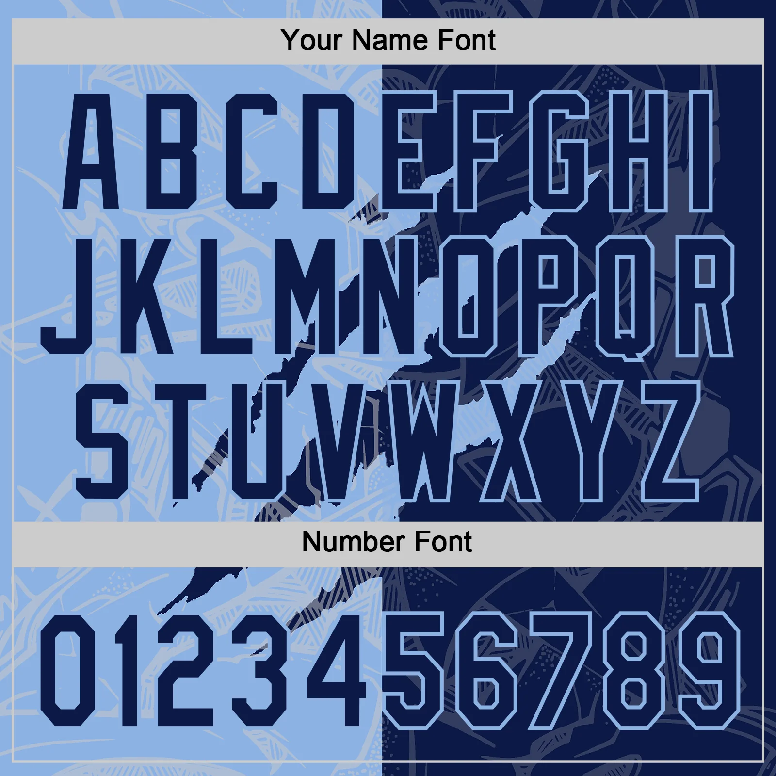 Custom Graffiti Pattern Navy-Light Blue 3D Scratch Two-Button Unisex Softball Jersey - Image 5