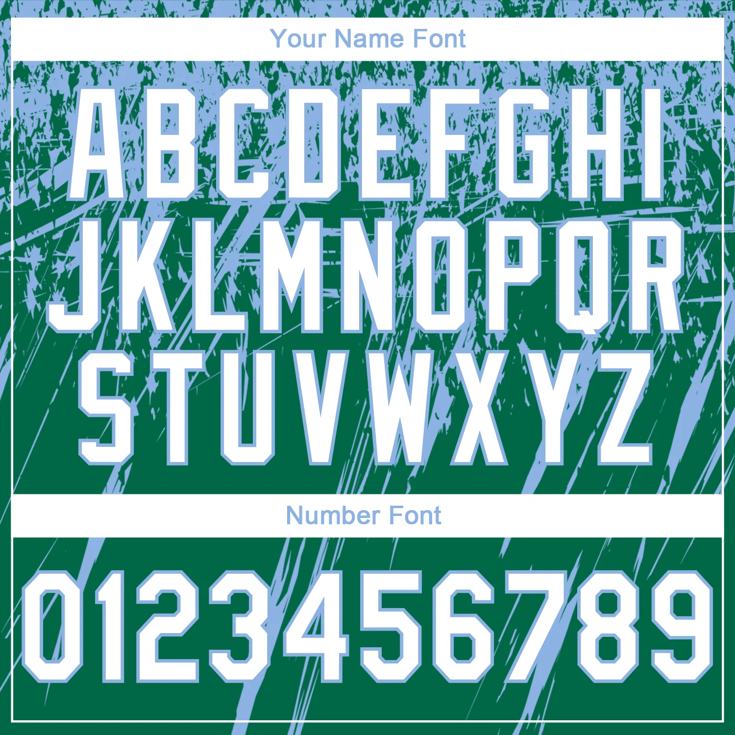 Custom Stitched Kelly Green White-Light Blue 3D Pattern Design Splash Grunge Art Sports Pullover Sweatshirt Hoodie - Image 4