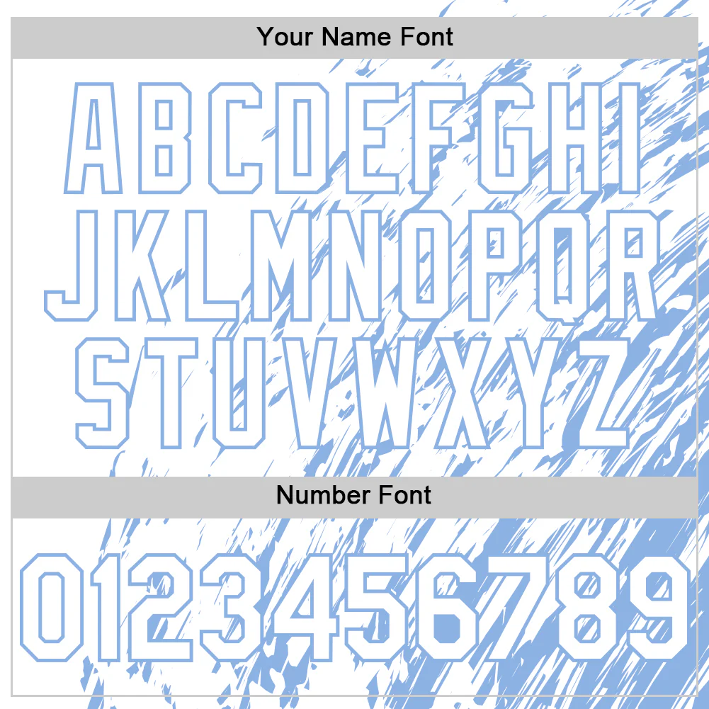 Custom White White-Light Blue 3D Pattern Design Bomber Full-Snap Varsity Letterman Hoodie Jacket - Image 6