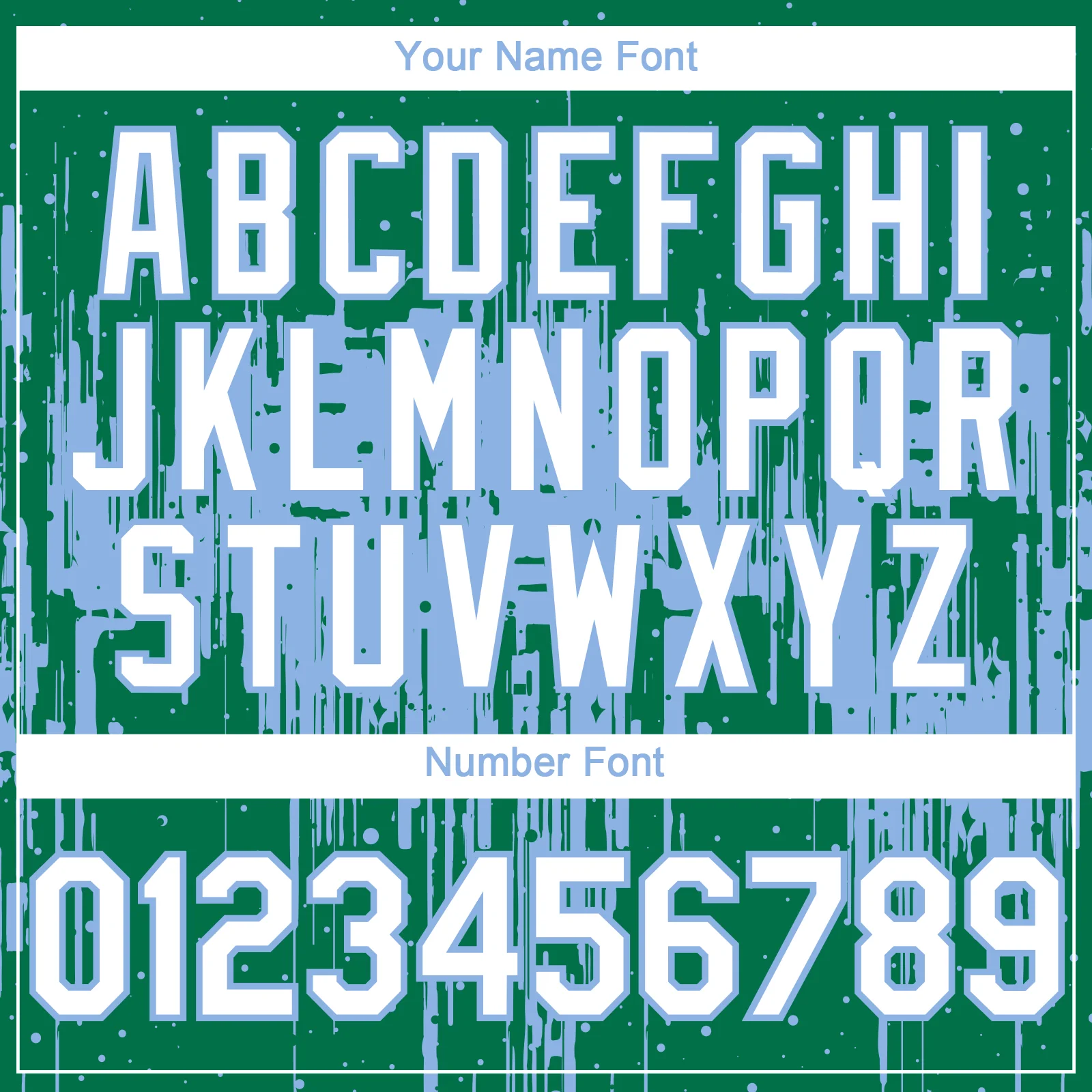 Custom Kelly Green White-Light Blue Dripping Splatter Paint Authentic Baseball Jersey - Image 5