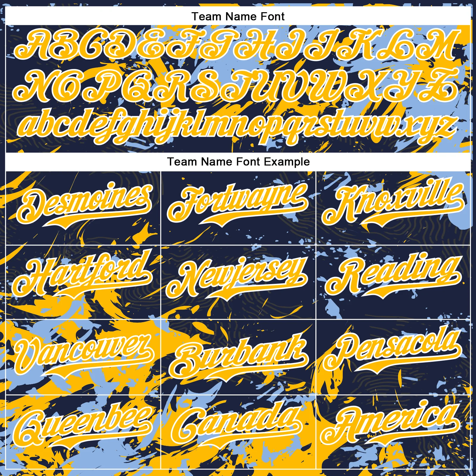 Custom Navy Gold Light Blue-White Splash Bomber Full-Snap Varsity Letterman Hoodie Jacket - Image 5