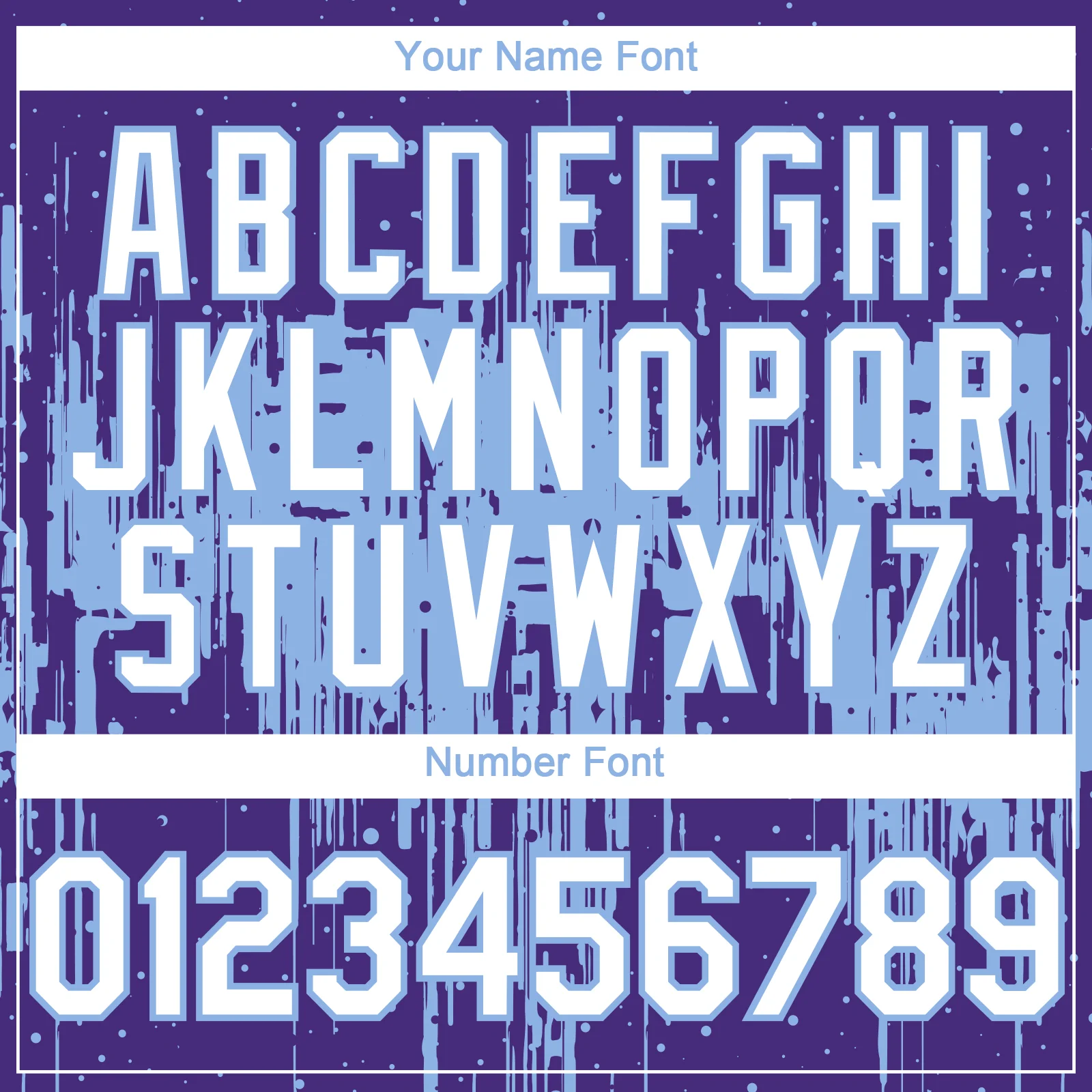 Custom Purple White-Light Blue Dripping Splatter Paint Authentic Baseball Jersey - Image 5
