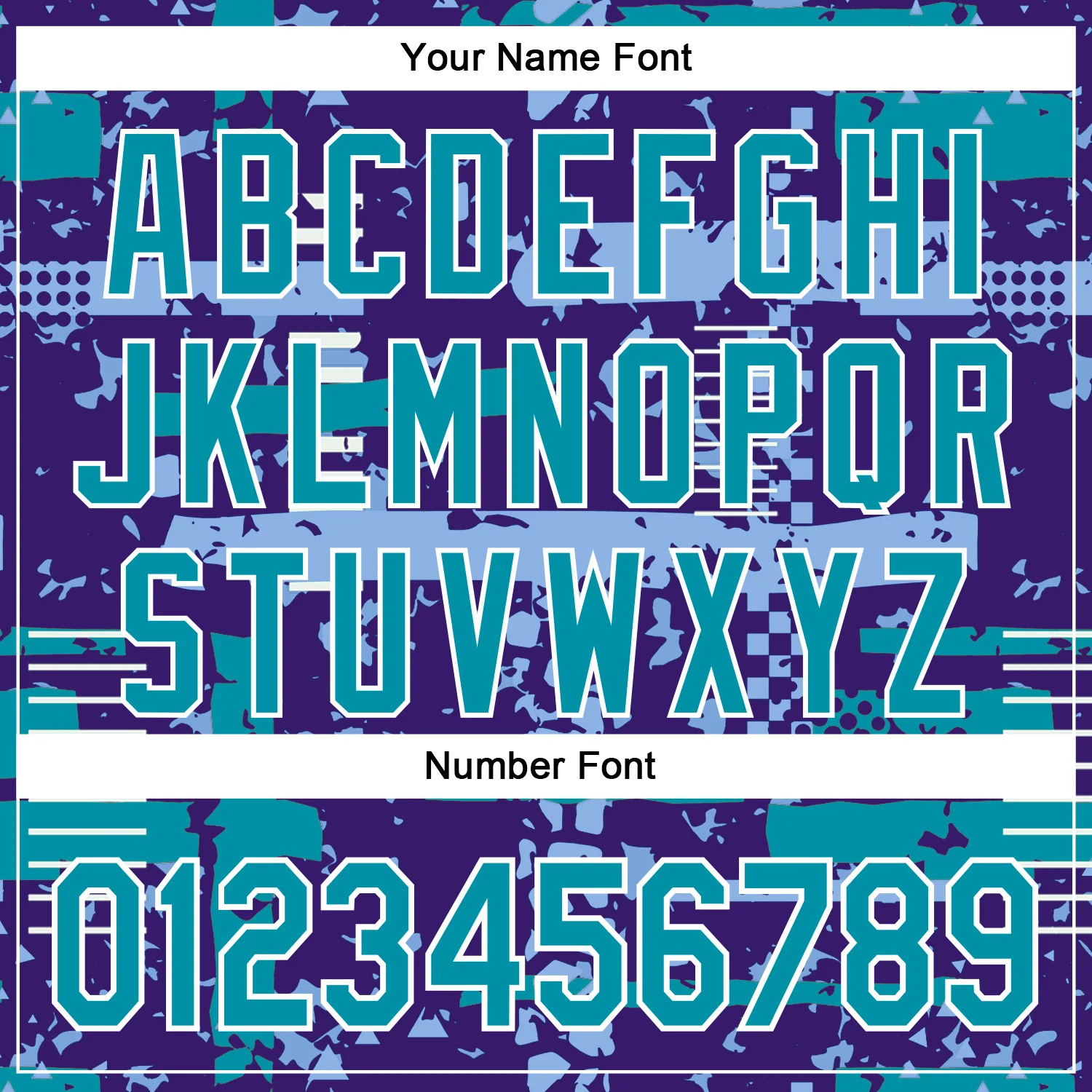 Custom Purple Teal Light Blue-White Abstract Fragment Shape Bomber Full-Snap Varsity Letterman Hoodie Jacket - Image 6