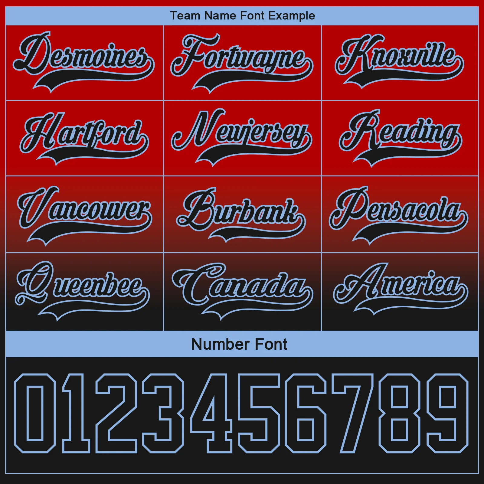 Custom Red Black-Light Blue Fade Fashion Hockey Lace Neck Jersey - Image 6
