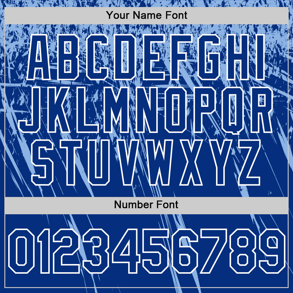 Custom Royal Light Blue-White Distressed Scratch Brush Stroke Authentic Baseball Jersey - Image 5