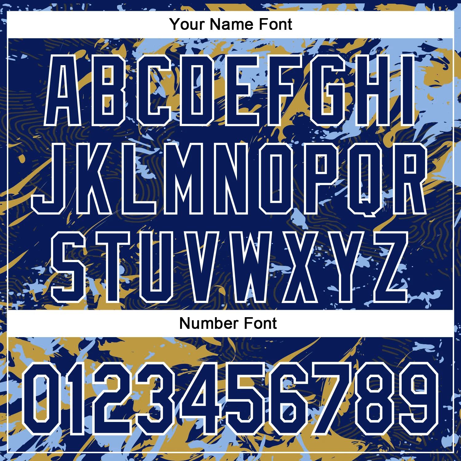 Custom Royal Light Blue Old Gold-White Splash Bomber Full-Snap Varsity Letterman Hoodie Jacket - Image 6