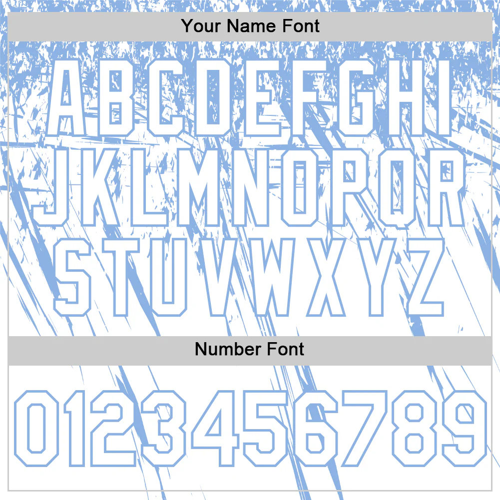 Custom White Light Blue Distressed Scratch Brush Stroke Authentic Baseball Jersey - Image 5