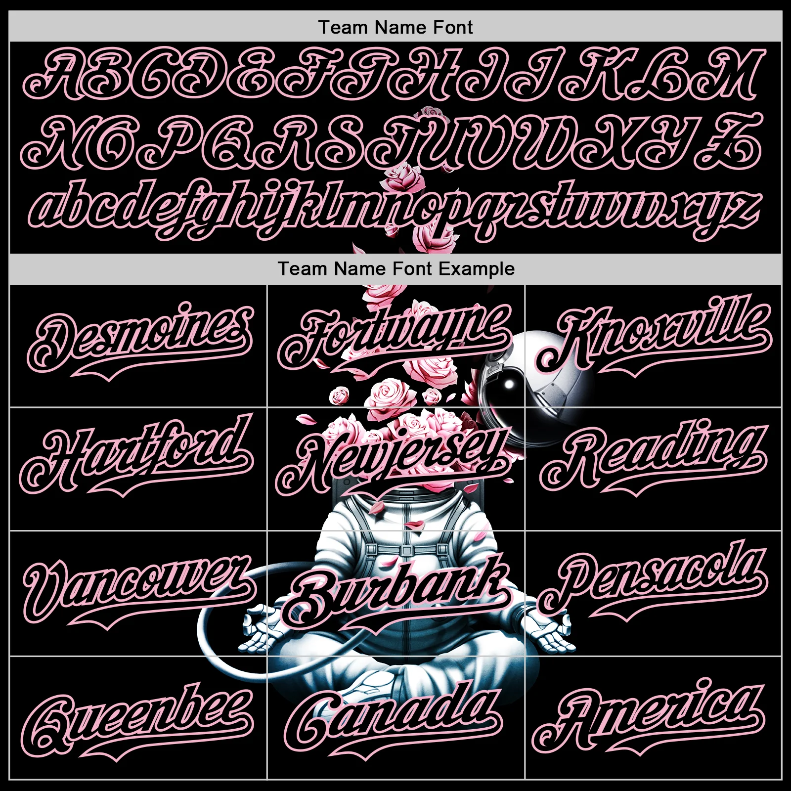 Custom Black Black-Light Pink 3D Tobe Fonseca Astro Meditation Roses Authentic Baseball Jersey - Image 4