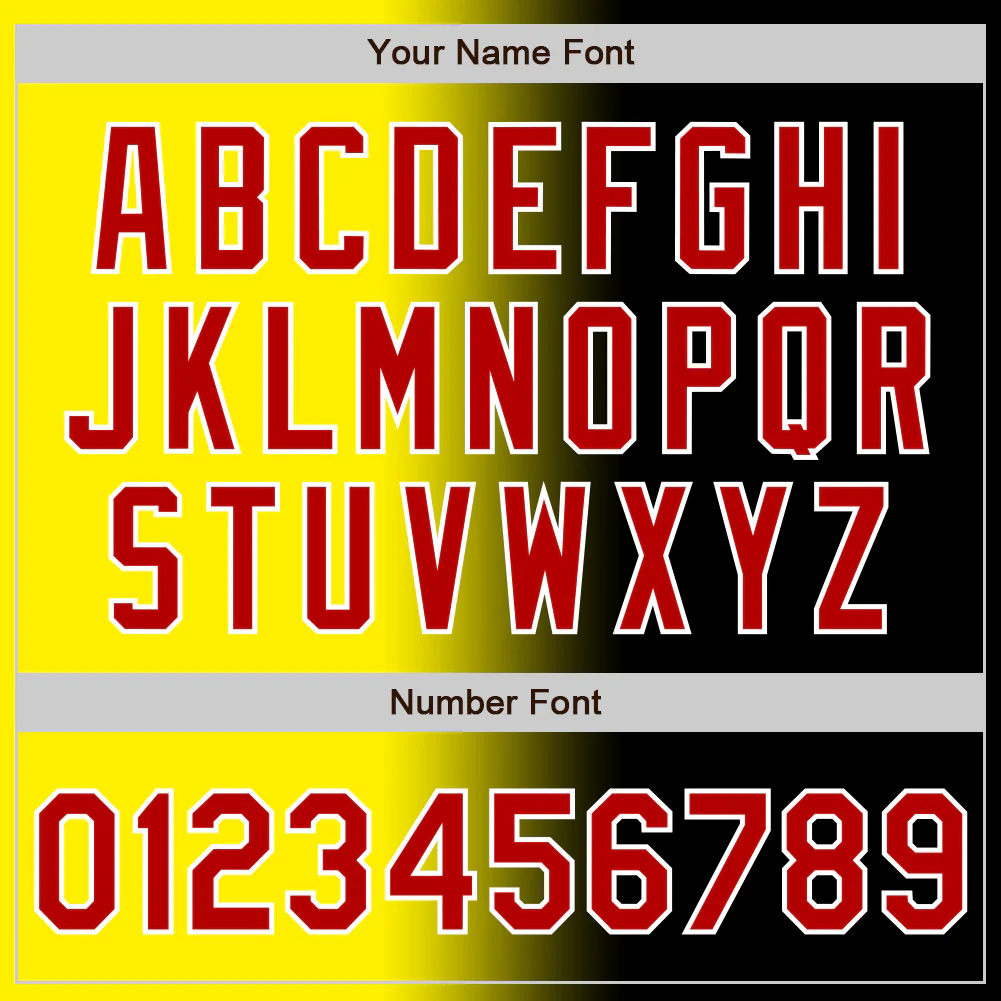 Custom Black Red Light Yellow-White Authentic Gradient Fashion Baseball Jersey - Image 5