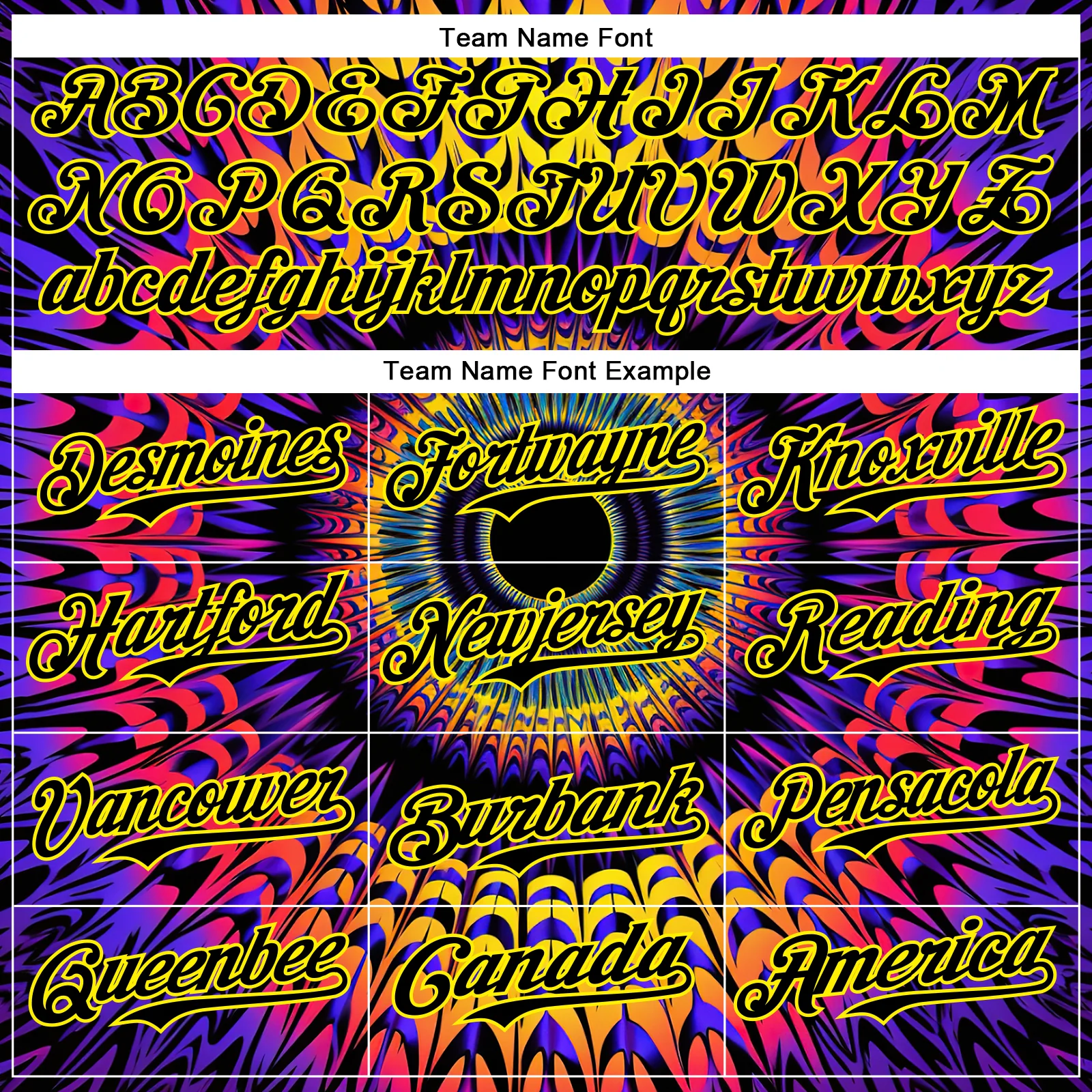 Custom Black Light Yellow 3D Pattern Design Rave Psychedelic Fractal Style Authentic Baseball Jersey - Image 4