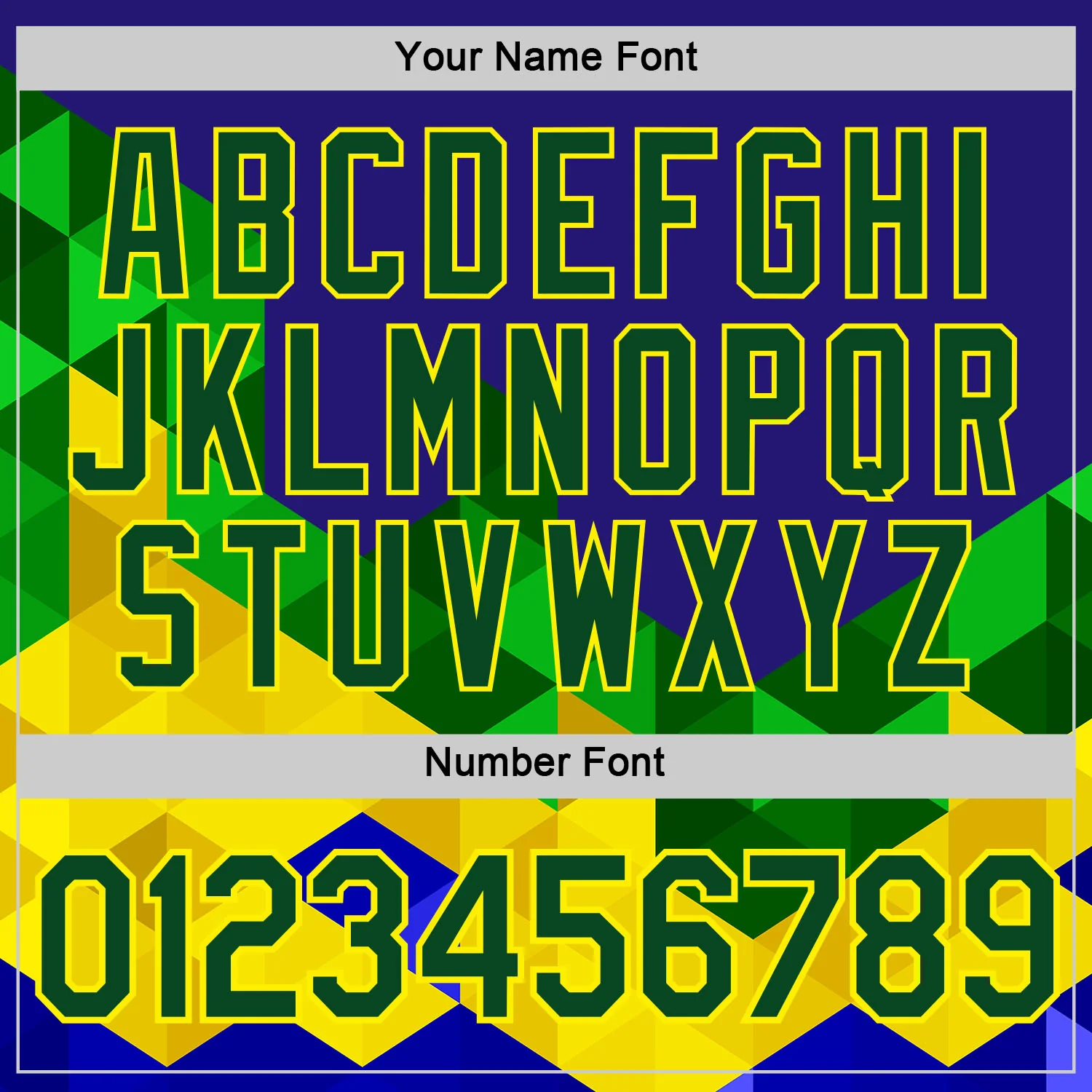 Custom Dark Purple Green-Light Yellow Brazil Triangle Geometric Shape Soccer Jersey Performance T-Shirt - Image 4