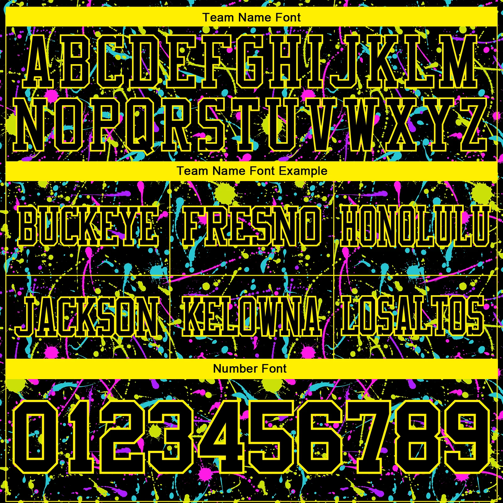 Custom Graffiti Pattern Black-Light Yellow 3D Pattern Splash Authentic Football Jersey - Image 4