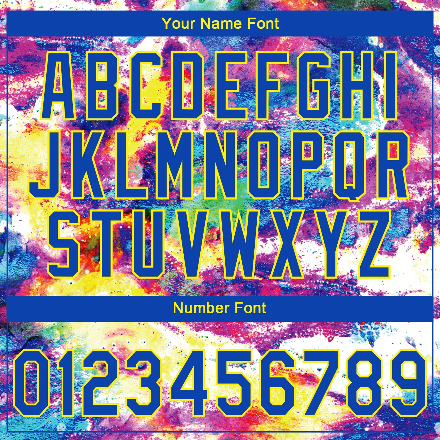 Custom Stitched Graffiti Pattern Thunder Blue-Light Yellow Abstract Splatter Sports Pullover Sweatshirt Hoodie - Image 6