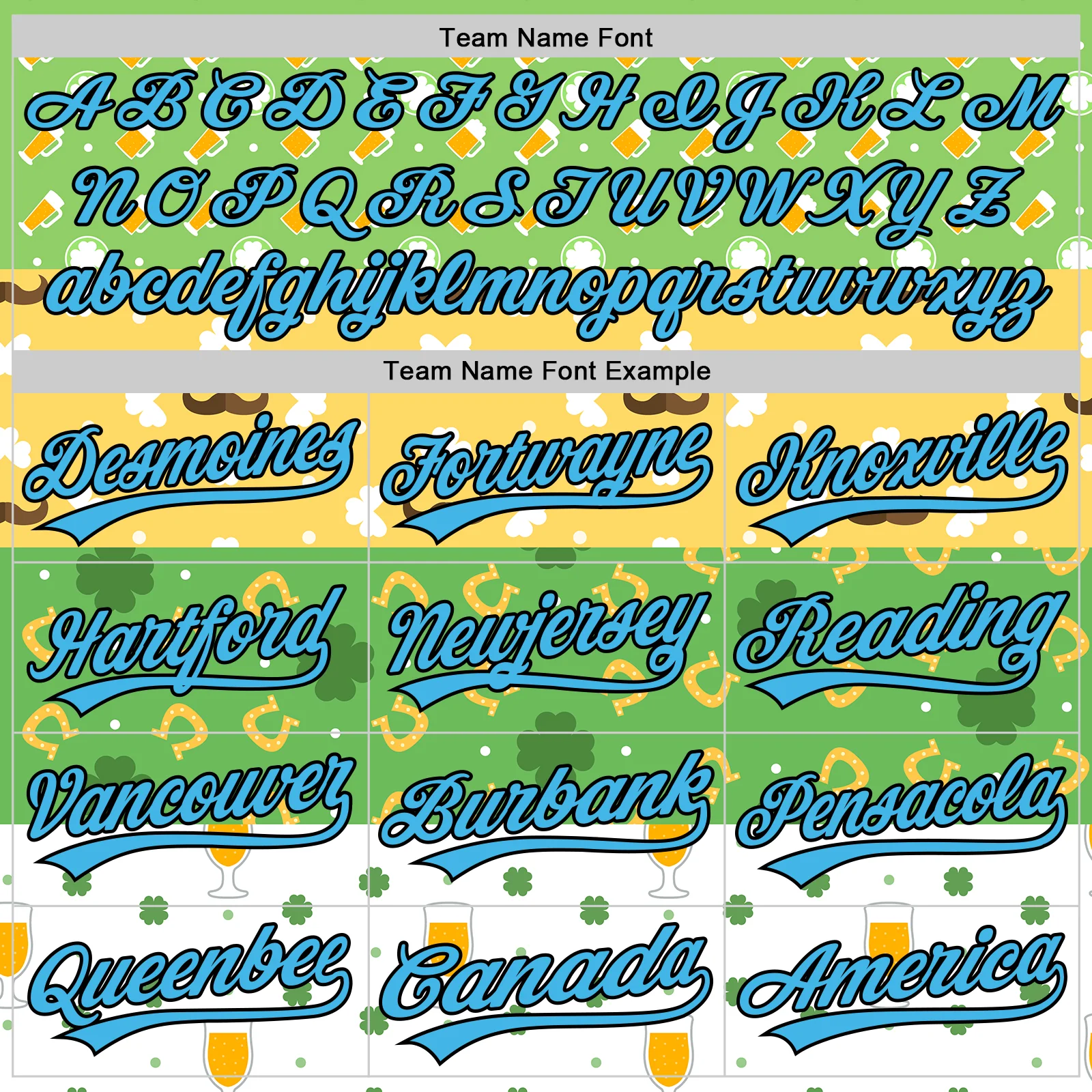 Custom Green Sky Blue Light Yellow-Black 3D St. Patrick's Day Shamrock Beer Authentic Baseball Jersey - Image 4