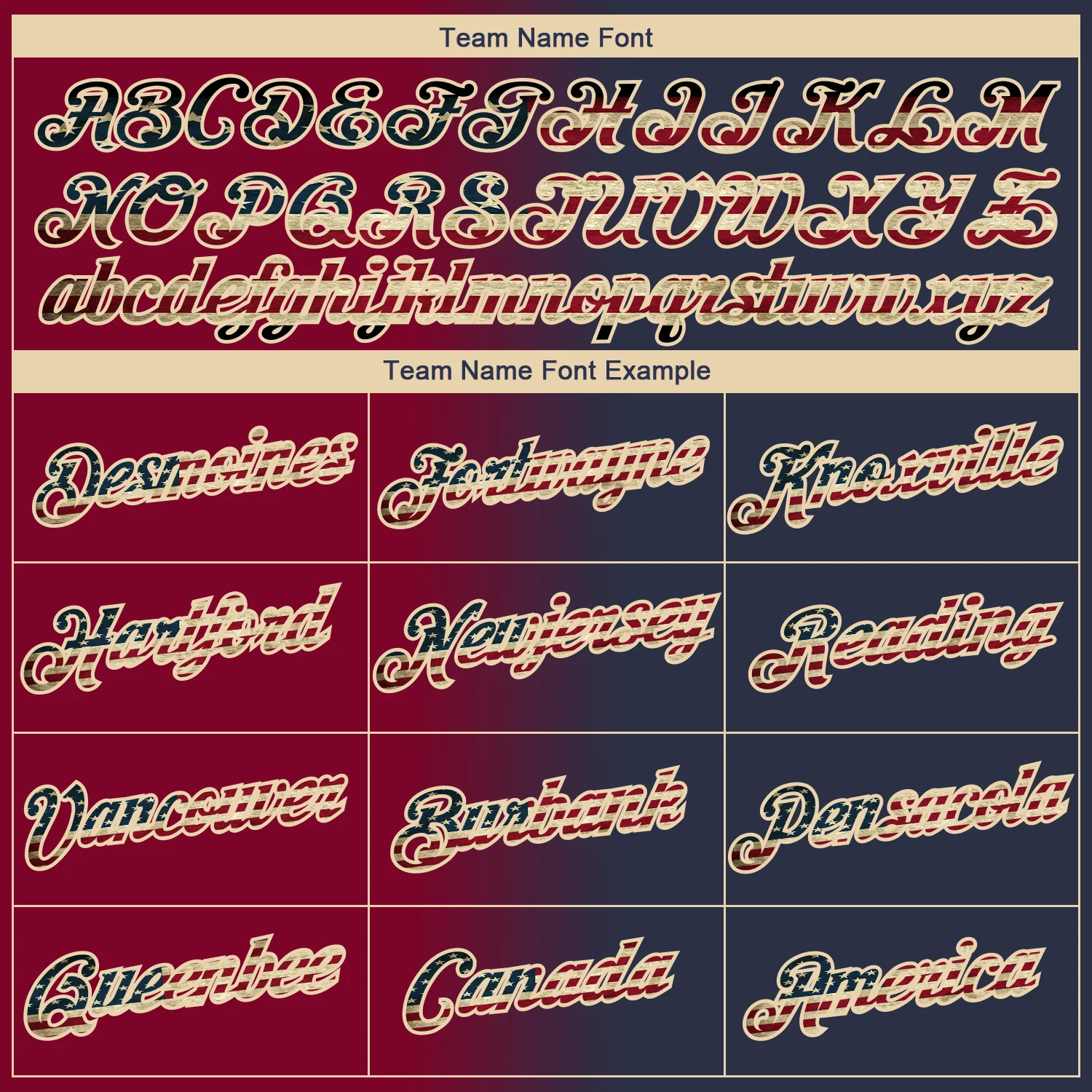 Custom Navy Vintage USA Flag Maroon-City Cream Gradient Fashion Performance T-Shirt - Image 3