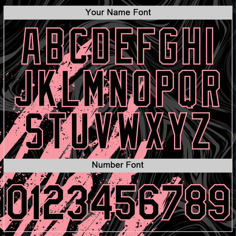 Custom Black Medium Pink-White Splash Bomber Full-Snap Varsity Letterman Hoodie Jacket - Image 6