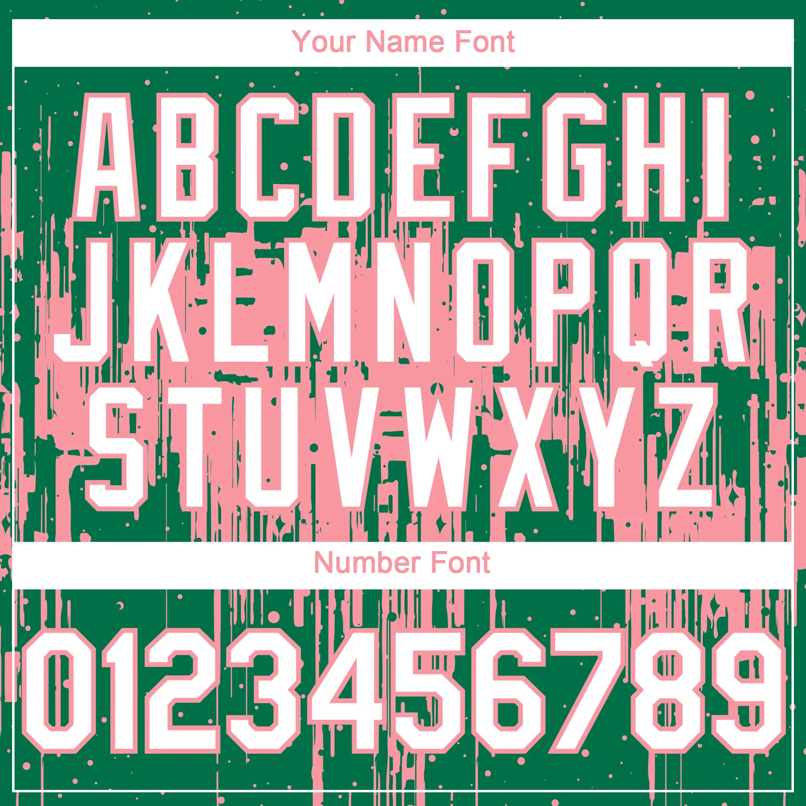 Custom Kelly Green White-Medium Pink Dripping Splatter Paint Authentic Baseball Jersey - Image 5