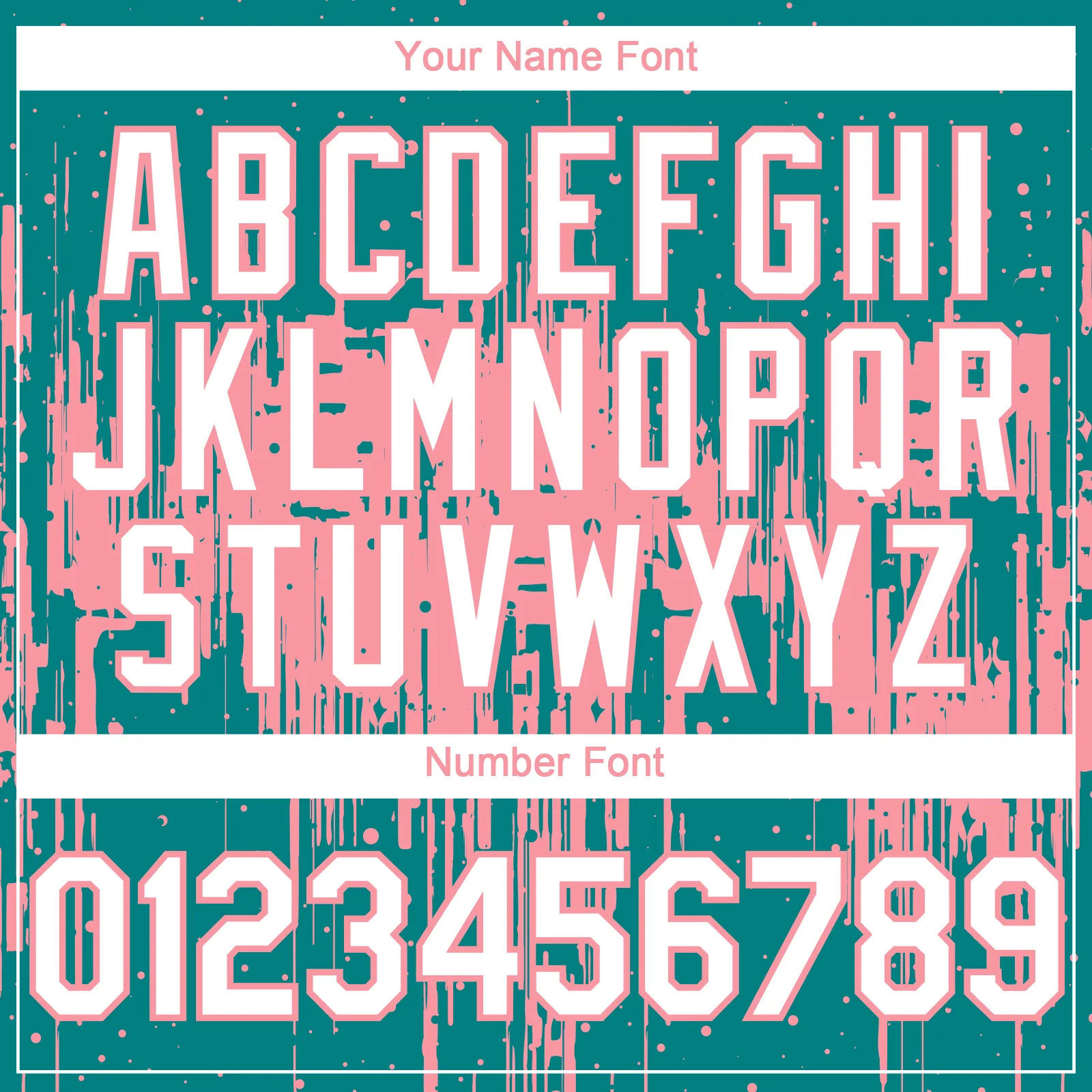 Custom Teal White-Medium Pink Dripping Splatter Paint Authentic Baseball Jersey - Image 5