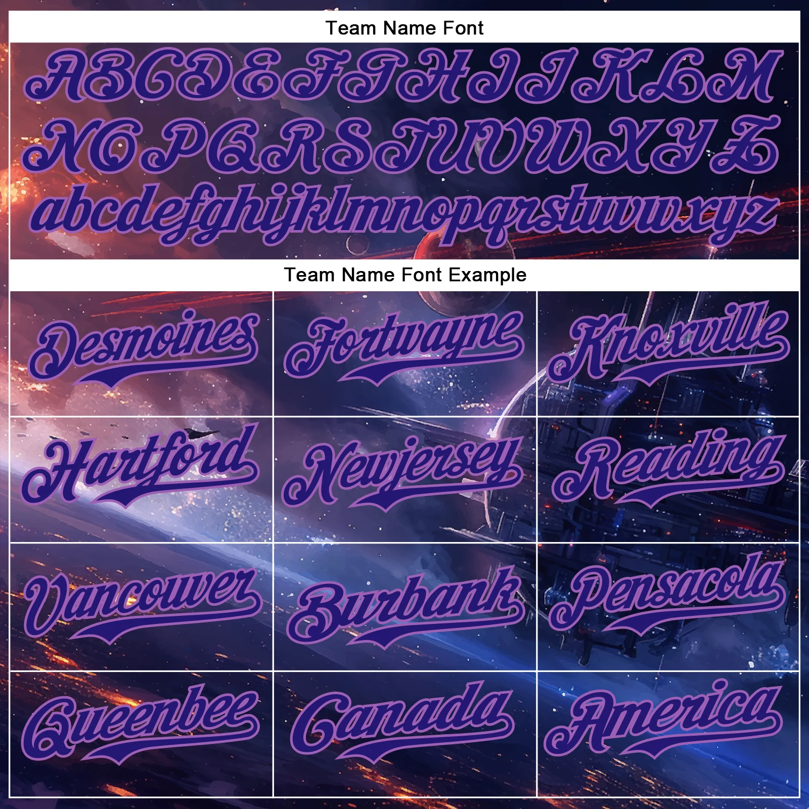 Custom Blue Dark Purple-Medium Purple 3D Pattern Design Outer Space Starships Authentic Baseball Jersey - Image 4