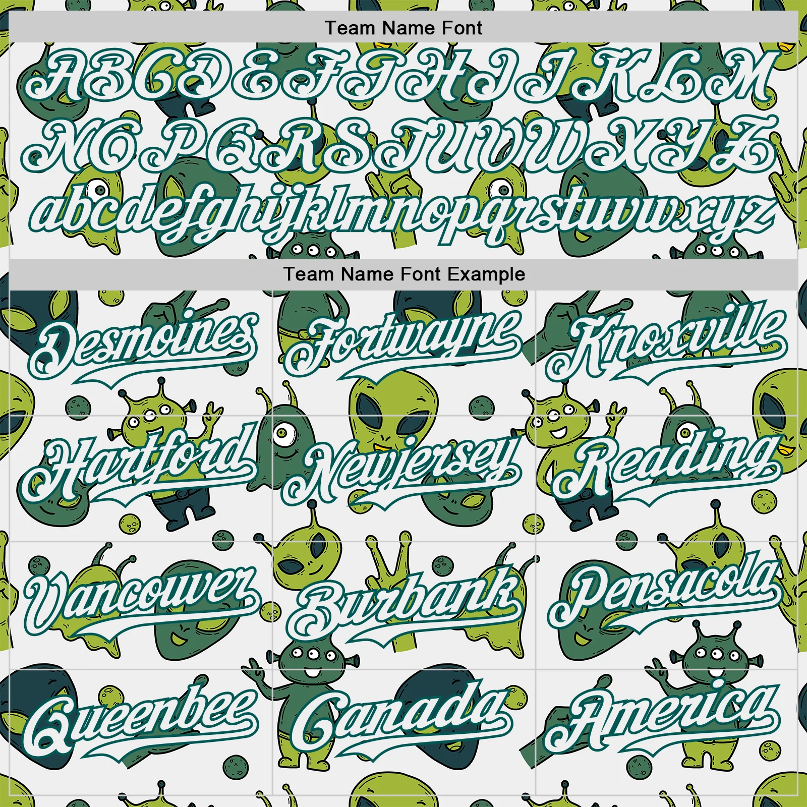 Custom White Midnight Green Cartoon Alien Authentic Baseball Jersey - Image 4