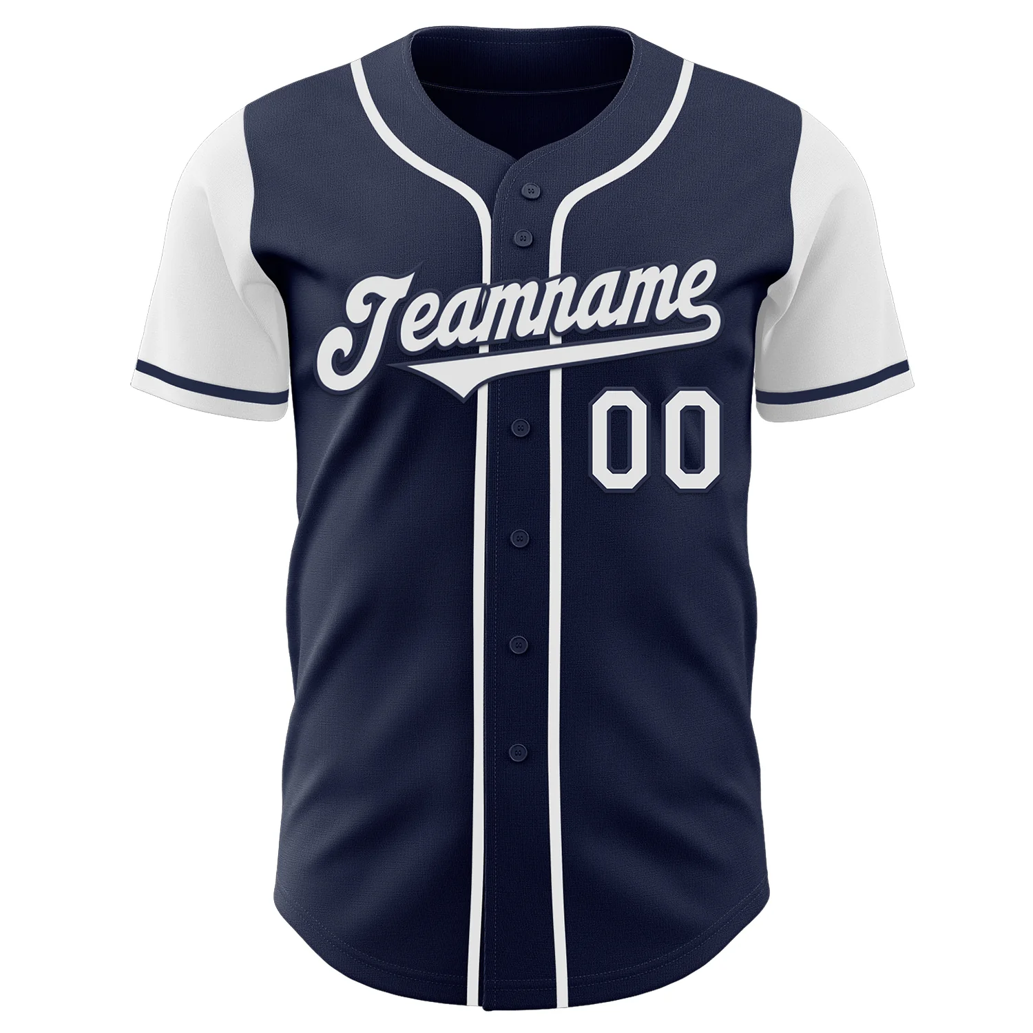 Custom Navy White Authentic Two Tone Baseball Jersey - Image 2