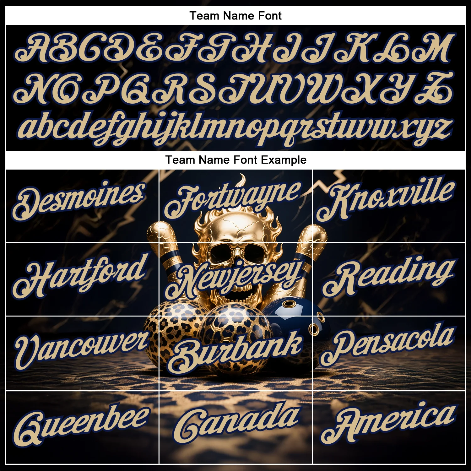 Custom Black Vegas Gold-Navy 3D Leopard Print Metal Skull Bowling Performance Polo Shirt - Image 4