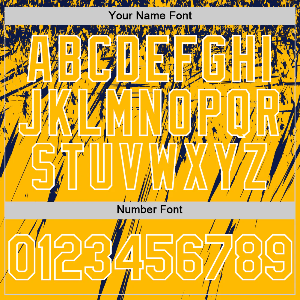 Custom Gold Navy-White Splash Bomber Full-Snap Varsity Letterman Hoodie Jacket - Image 6