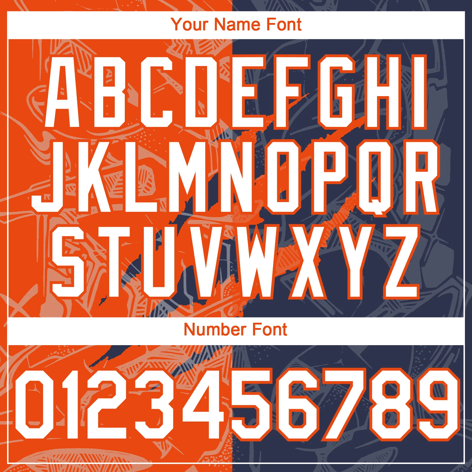 Custom Graffiti Pattern White Navy-Orange 3D Scratch Authentic Baseball Jersey - Image 5