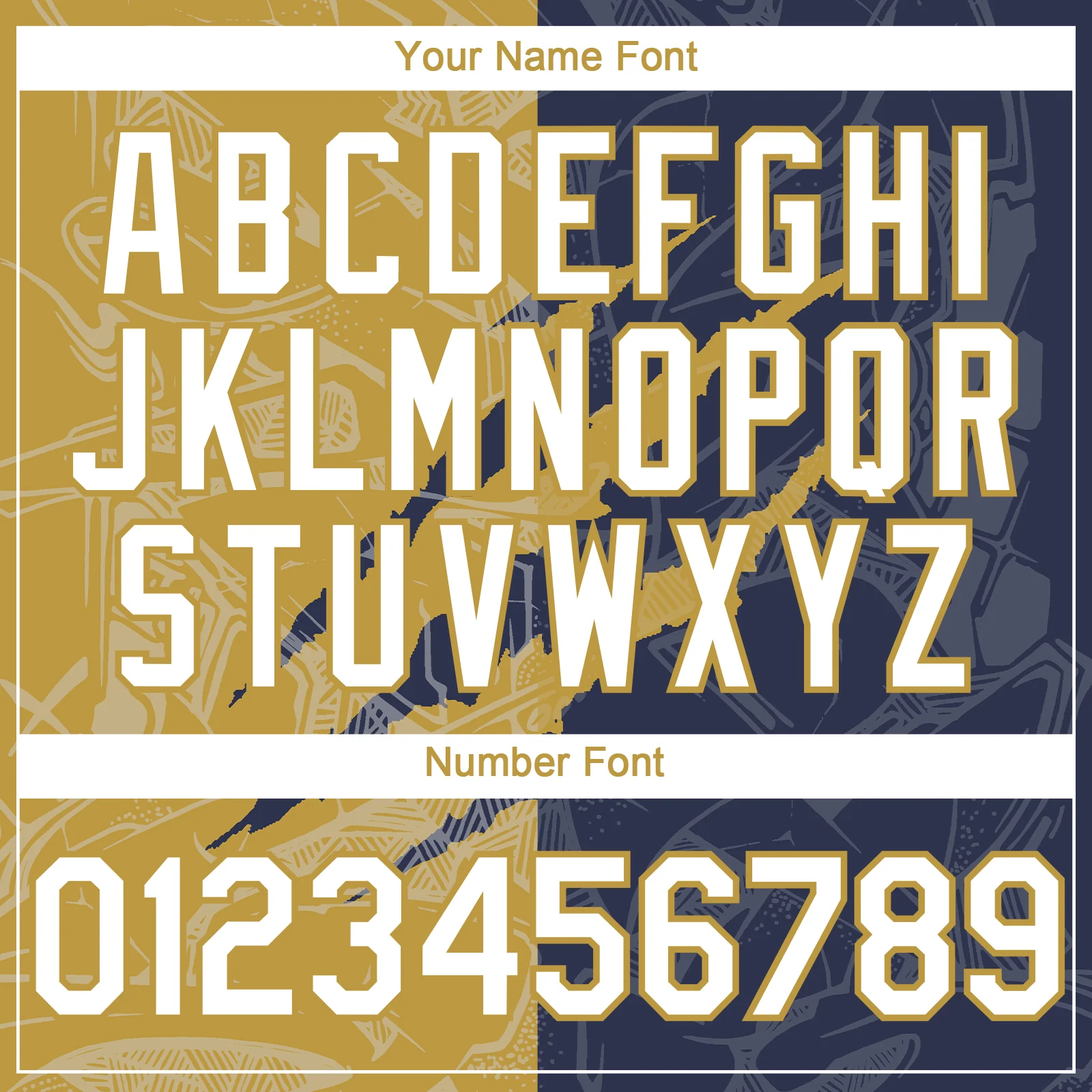 Custom Graffiti Pattern White Navy-Old Gold 3D Scratch Authentic Baseball Jersey - Image 5
