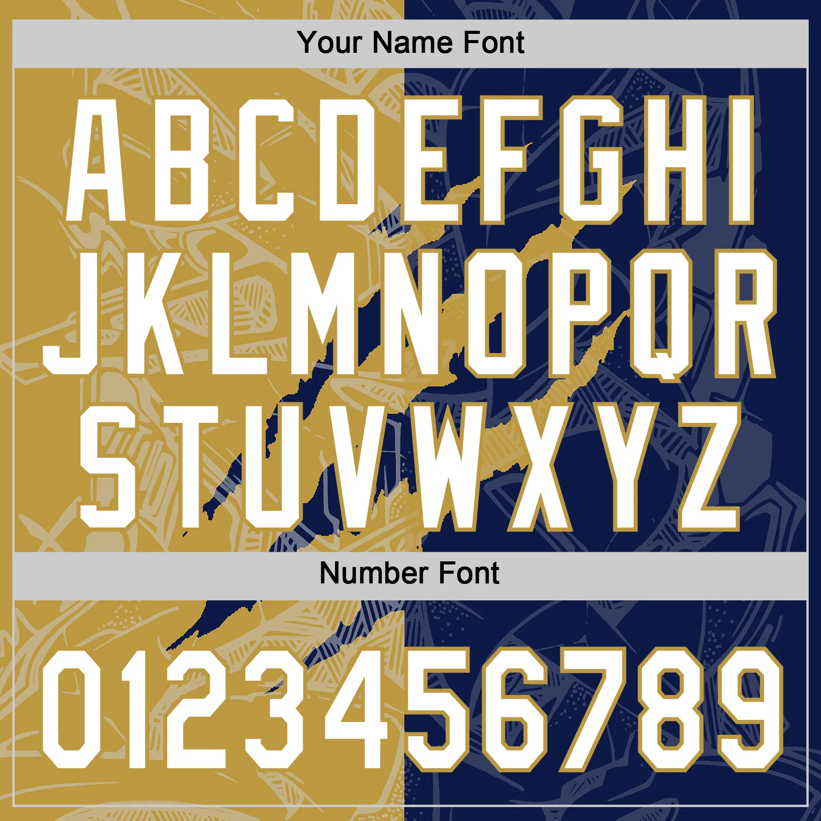 Custom Graffiti Pattern White Navy-Old Gold 3D Scratch Two-Button Unisex Softball Jersey - Image 5