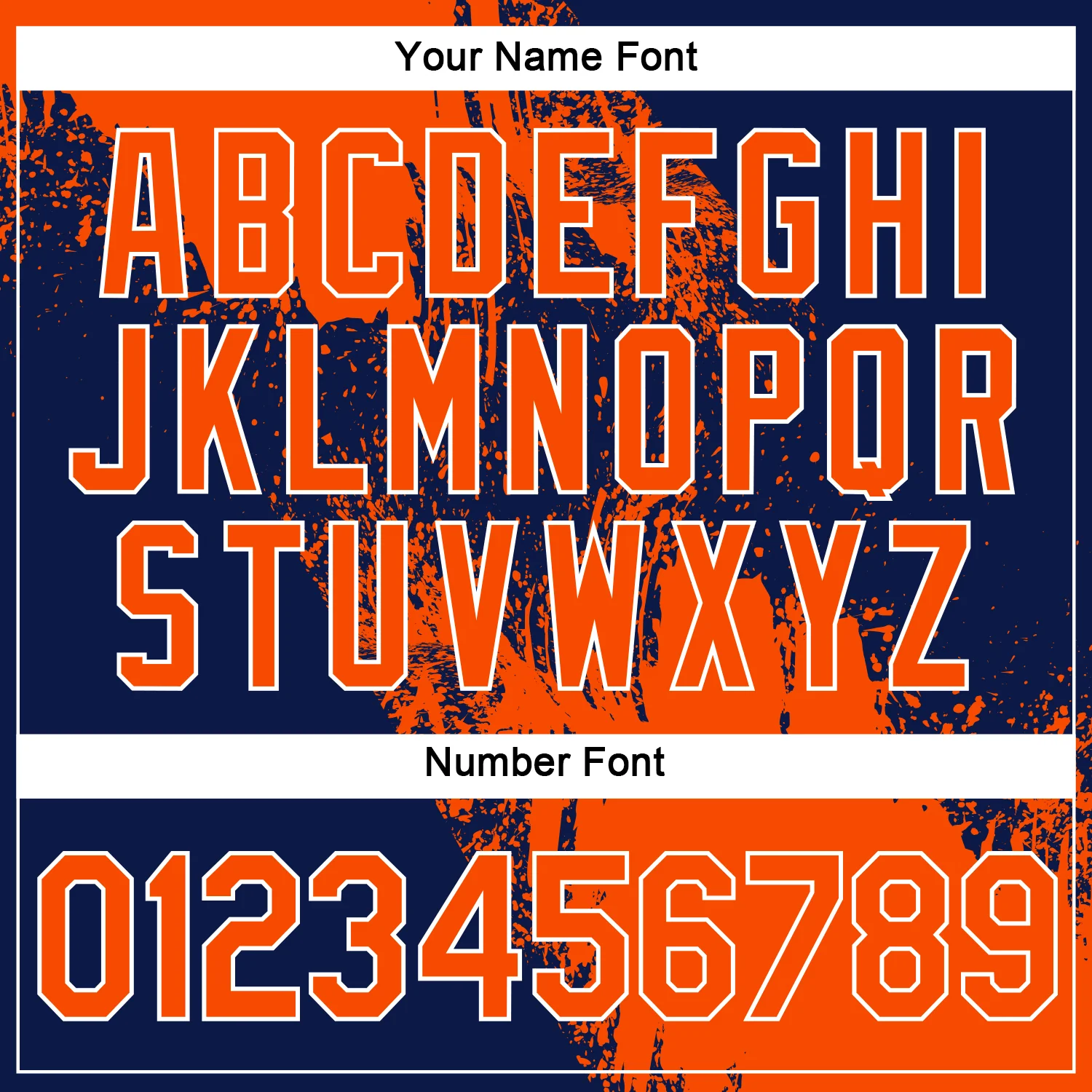 Custom Orange Navy-White 3D Pattern Design Abstract Brush Stroke Performance Polo Shirt - Image 5