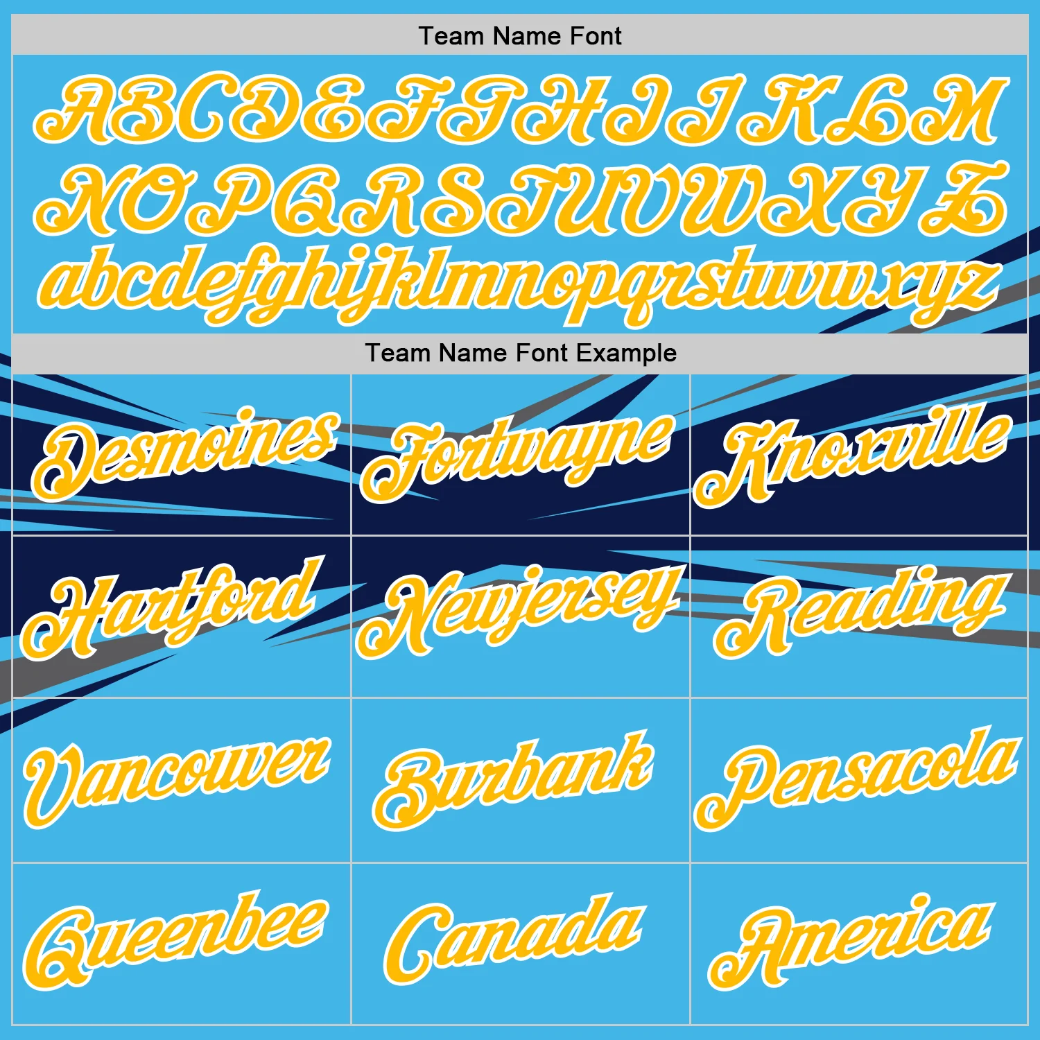Custom Sky Blue Gold Navy-Gray 3D Esports Performance T-Shirt - Image 3