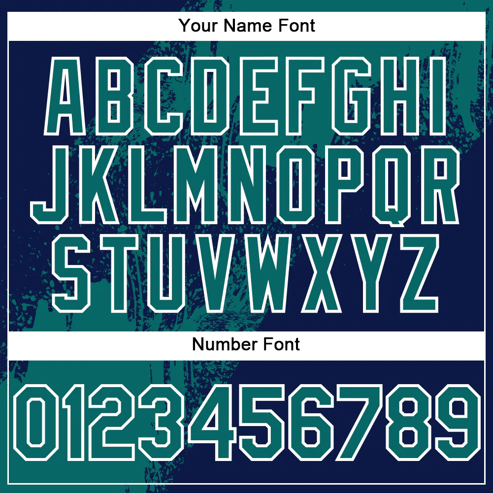 Custom Teal Navy-White 3D Pattern Abstract Brush Stroke Two-Button Unisex Softball Jersey - Image 5