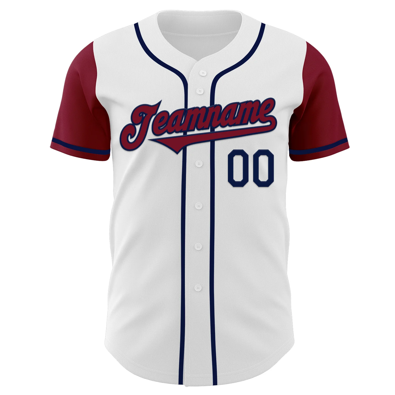 Custom White Crimson-Navy Authentic Two Tone Baseball Jersey - Image 2